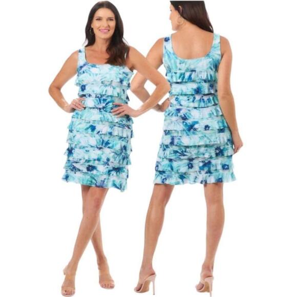 Tango Mango Dresses & Skirts - Tie dye Ruffled Scoop Neck Resort Dress Small